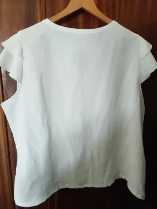 Blusa Festa blanca manga corta talla 52