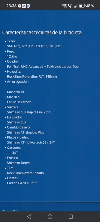 Felt Virtue 2 Carbono doble susp.