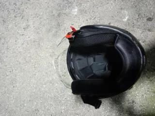 Casco Moto Nero con doppia Visiera taglia m