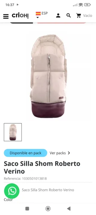 Carrito Bebé Robertoverino + Saco Invierno