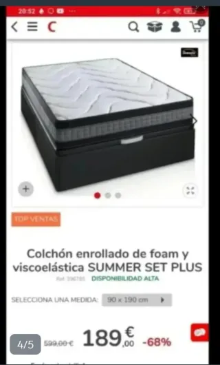 Colchón viscoelástico SPAGEL