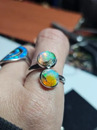 Anillo Acero Inoxidable Opalos wello etiopes.