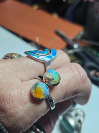 Anillo Acero Inoxidable Opalos wello etiopes.