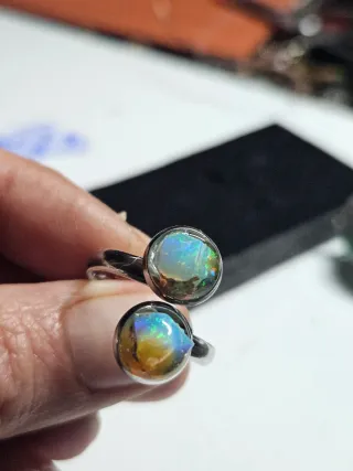 Anillo Acero Inoxidable Opalos wello etiopes.