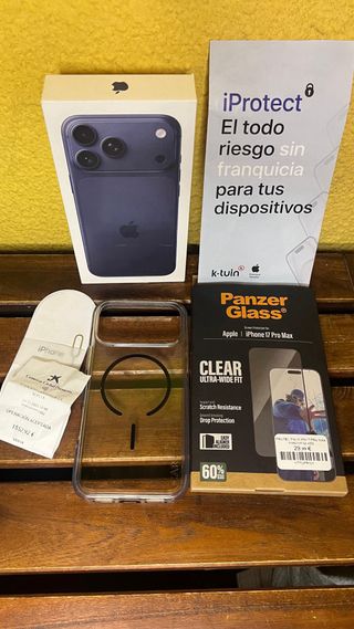 iPhone 17 Pro Max Azul/Morado + Accesorios