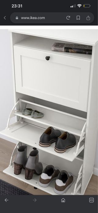 Zapatero IKEA BRUSALI blanco 3 compartimentos