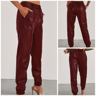 Pantalón efecto piel color borgoña SIN ESTRENAR