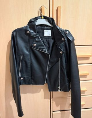 Chaqueta Biker Bershka Negra