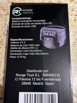 Altavoz Portátil RT 7815