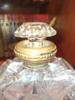 Antiguos frascos perfume cristal facetado