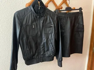 Cazadora Piel Negra Mujer