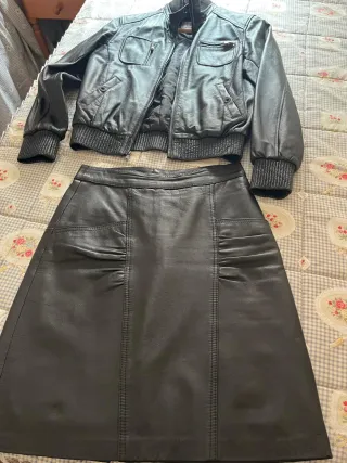 Cazadora Piel Negra Mujer