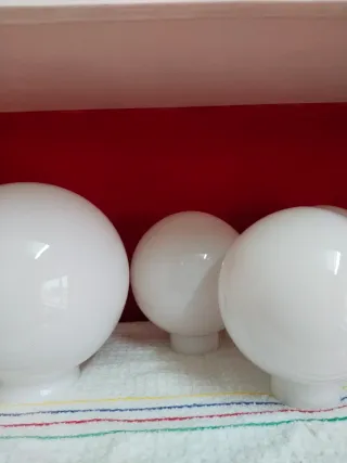 Lámpara de techo globos cristal y metal