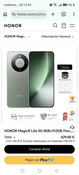 Honor Magic8 Lite 512GB Verde