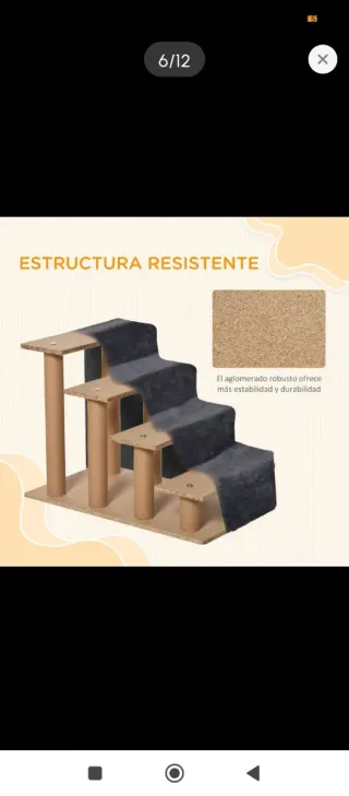 Escalera para mascotas gris