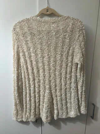 Jersey cuello en pico lentejuelas