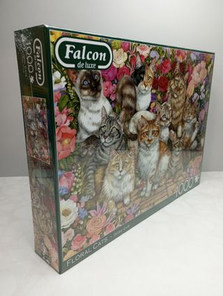 (15) 1000 Piezas FLORAL CATS - Debbie Cook Falcon