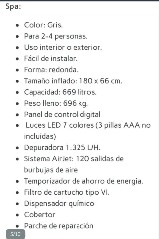 Spa Hidromasaje Inflable