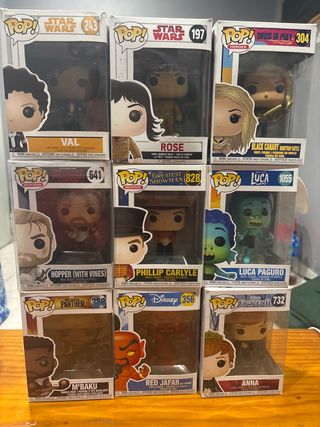 Lote 9 Funkos Pop! Star Wars, Disney, Marvel