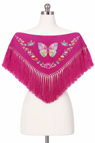 Mantoncillo Flamenca Mariposa Bordada