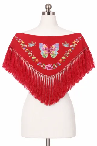 Mantoncillo Flamenca Mariposa Bordada