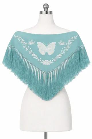 Mantoncillo Flamenca Mariposa Bordada