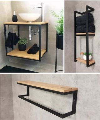 Muebles estilo industrial madera y metal.