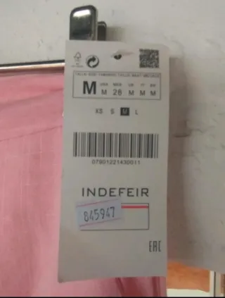 Pantalón recto rosa talla M