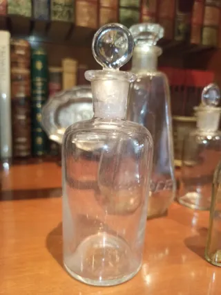 Colección 10 frascos cristal antiguos y vintage