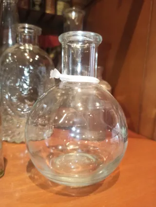 Colección 10 frascos cristal antiguos y vintage