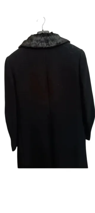 Cappotto donna vintage sartoriale nero lungo