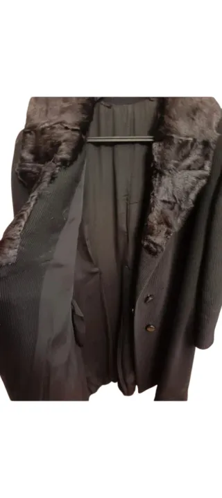 Cappotto donna vintage sartoriale nero lungo