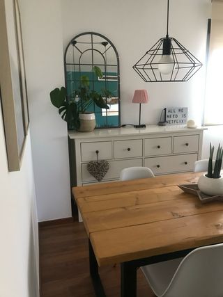 Mesa Comedor Industrial Madera Maciza Patas hierro