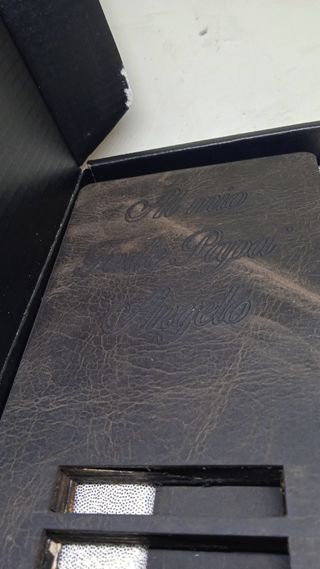 Porta cellulare legno e cuoio Festa del Papà