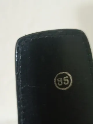 Cintura vintage pelle nera Cerruti fibbia oro