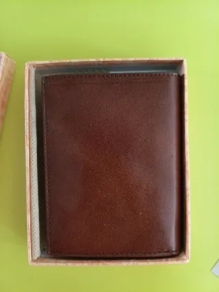 Cartera de piel Visconti marrón