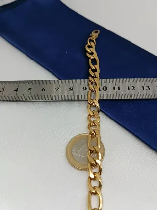 Pulsera Figaro Acero Inoxidable Dorada