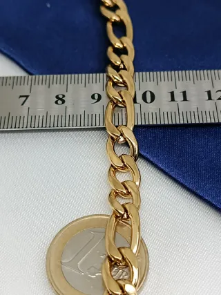 Pulsera Figaro Acero Inoxidable Dorada