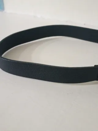 Cintura Armani Exchange Pelle Nera Argento