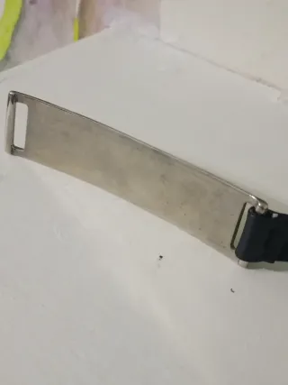 Cintura Armani Exchange Pelle Nera Argento