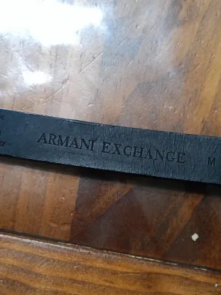 Cintura Armani Exchange Pelle Nera Argento