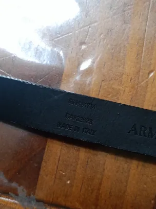 Cintura Armani Exchange Pelle Nera Argento