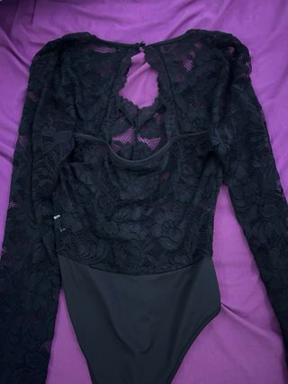 Body de encaje negro fiesta