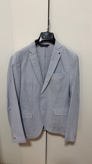 Americana Zara Rayas Azul Blanco