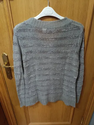 Jersey fino Redoute rayas gris XL