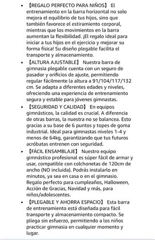 Barra de Gimnasia Artistica para Niñas