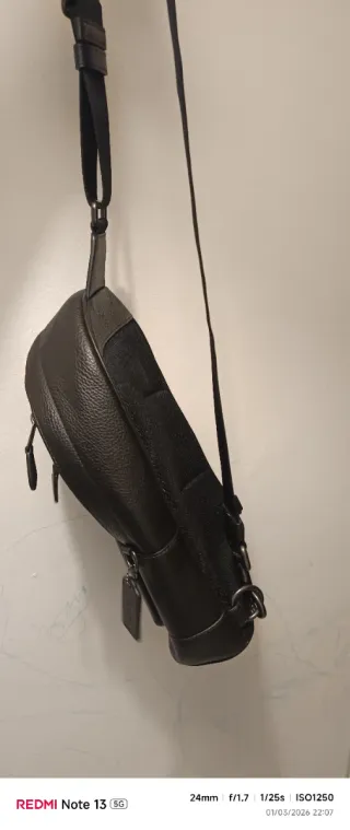 Mochila Coach Negra Piel