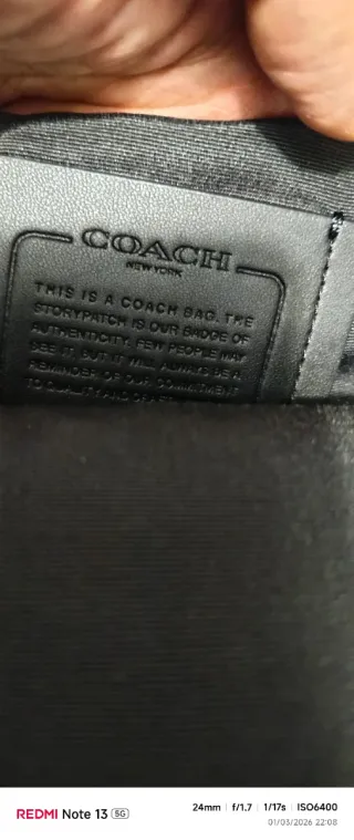 Mochila Coach Negra Piel