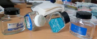 Lote 4 Tinteros Vacíos Parker, Pelikan, Waterman.