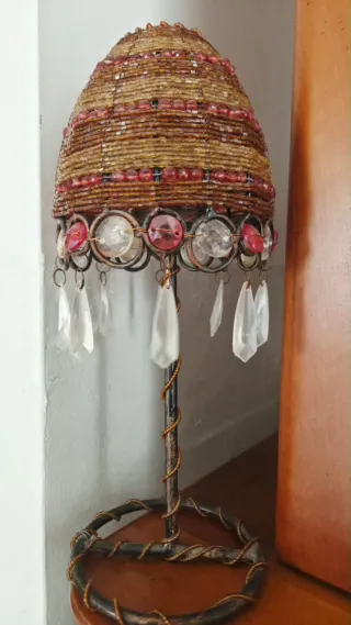 Lámpara Portavelas Decorativa cuentas